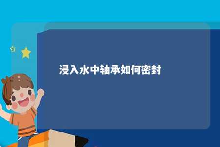 浸入水中轴承如何密封 